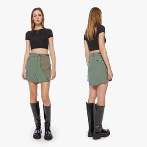 NWT Mother The G.I. Jane Frayed Cargo On The Double Green Mini Skirt